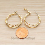 ER.479 // Twisted Triple Vines Ring Ear Post, 2 Pc