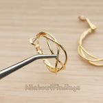 ER.479 // Twisted Triple Vines Ring Ear Post, 2 Pc