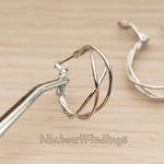 ER.479 // Twisted Triple Vines Ring Ear Post, 2 Pc