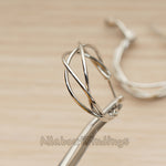 ER.479 // Twisted Triple Vines Ring Ear Post, 2 Pc