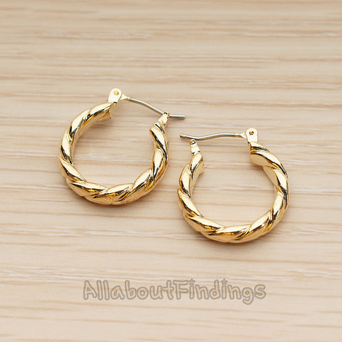 ER.480 // Twisted Simple Rope Ring Ear Post, 2 Pc