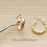 ER.480 // Twisted Simple Rope Ring Ear Post, 2 Pc