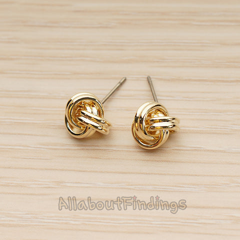 ER.483 // Simple Knot Ball Ear Post, 2 Pc