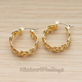 ER.482 // Twisted Triple Knit Ring Ear Post, 2 Pc