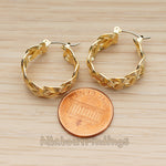 ER.482 // Twisted Triple Knit Ring Ear Post, 2 Pc