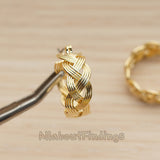 ER.482 // Twisted Triple Knit Ring Ear Post, 2 Pc