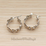 ER.482 // Twisted Triple Knit Ring Ear Post, 2 Pc