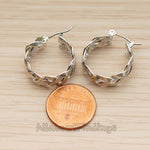 ER.482 // Twisted Triple Knit Ring Ear Post, 2 Pc