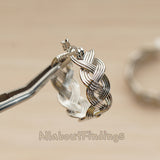 ER.482 // Twisted Triple Knit Ring Ear Post, 2 Pc