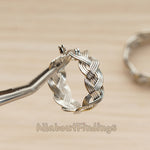 ER.482 // Twisted Triple Knit Ring Ear Post, 2 Pc