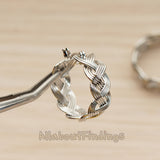 ER.482 // Twisted Triple Knit Ring Ear Post, 2 Pc