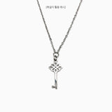 SG.606 // Surgical Steel Flower key ring pendant [Silver], 1 pc