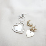 PD.0014-05 // Minimal heart Pendant, Jewelry Supplies, Jewelry Making, (Gold, Rhodium Plated), 2 pc