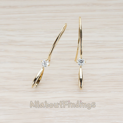 ER.008 // Cubic Zirconia Setting Bail Earwire, 2 Pc