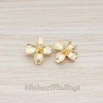 ER.012 // Lovely Four Petal Flower Ear Post, 2 Pc