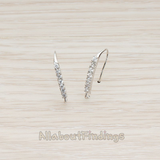 ER.023 // Clear Crystal Cubic Zirconia Setting Earwire, 2 Pc