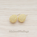 ER.030 // Golden Crystal Egg Ear Post, 2 Pc