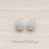 ER.030 // Golden Crystal Egg Ear Post, 2 Pc