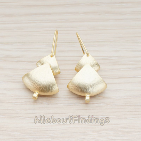 ER.033 // Brushed Double Cone Earwire, 2 Pc