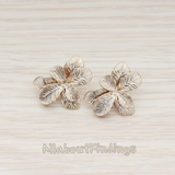 ER.038 // Overlapped Flower Ear Post, 2 Pc