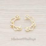 ER.040 // Cubic Zirconia Half Flower Ear Post, 2 Pc