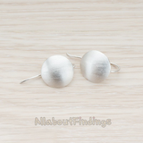 ER.051 // Simple Brushed Button Round Earwire, 2 Pc