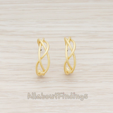 ER.084 // Tangle Wire Half Round Ear Post, 2 Pc