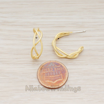 ER.084 // Tangle Wire Half Round Ear Post, 2 Pc