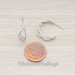 ER.084 // Tangle Wire Half Round Ear Post, 2 Pc