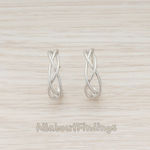 ER.084 // Tangle Wire Half Round Ear Post, 2 Pc