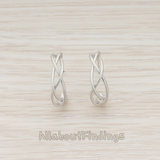 ER.084 // Tangle Wire Half Round Ear Post, 2 Pc