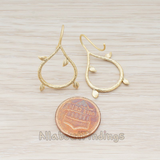 ER.089 // Teardrop Leaf Vine Earwire, 2 Pc