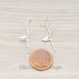 ER.090 // Twig & Bird Ear Post, 2 Pc