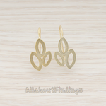 ER.091 // Triple Leaves Earwire, 2 Pc