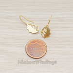 ER.109 // Half Brushed Mini Leaf Earwire, 2 Pc