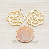 ER.116 // Full Bloom Flat Flower Ear Post, 2 Pc