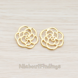 ER.116 // Full Bloom Flat Flower Ear Post, 2 Pc