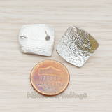 ER.138 // Leather Textured Square Ear Post, 2 Pc