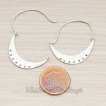 ER.157 // Crescent Moon with Multi Holes Hoop Earwire , 2 Pc