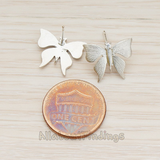 ER.162 // Butterfly with Cubic Zirconia Eye Ear Post, 2 Pc