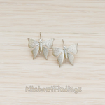 ER.162 // Butterfly with Cubic Zirconia Eye Ear Post, 2 Pc