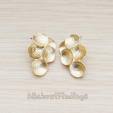 ER.176-01 // Multi Round Textured Circle Ear Post, 2 Pc