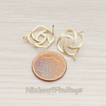 ER.194 // Rose Flower Shaped Ear Post, 2 Pc