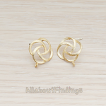 ER.194 // Rose Flower Shaped Ear Post, 2 Pc