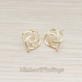 ER.194 // Rose Flower Shaped Ear Post, 2 Pc