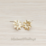 ER.237 // Clear Crystal Cubic Zirconia Centered Daisy Flower Ear Post, 2 Pc