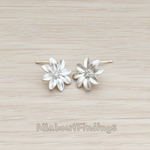 ER.237 // Clear Crystal Cubic Zirconia Centered Daisy Flower Ear Post, 2 Pc