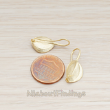 ER.245 // Wide Leaf Earwire, 2 Pc