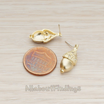 ER.249 // Clear Cubic Zirconia Setting Acorn Ear Post, 2 Pc