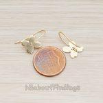 ER.259 // Mini Four Petal Flower Earwire, 2 Pc